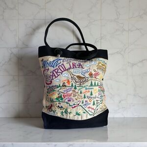 Cats Studio Embroidered North Carolina Tote Bag - Black and Cream